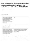 POST First Responder First Aid&lowbar;CPR&lowbar;AED&lowbar; Module 5 EXAM 2026 &lpar;Actual Exam&rpar; Questions with verified Answers &lpar;Latest Update 2026&rpar; UPDATE&excl;&excl; 