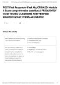 POST First Responder First Aid&lowbar;CPR&lowbar;AED&lowbar; Module 4 Exam comprehensive questions &lowbar; FREQUENTLY MOST TESTED QUESTIONS AND VERIFIED SOLUTIONS&lowbar;GET IT 100- ACCURATE&excl;&excl; 