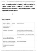 POST First Responder First Aid&lowbar;CPR&lowbar;AED&lowbar; Module 2 Most Recent exam COMPLETE &lpar;2026&rpar; EXAM Questions and Answers &lpar;Verified Answers&rpar; &lpar;Latest Update 2026&rpar; UPDATE&excl;&excl; 