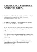 COUNSELOR ACTUAL EXAM 2026 QUESTIONS WITH SOLUTIONS GRADED A&plus;