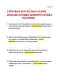 CALIFORNIA BOATING FINAL EXAM B 2026 &vert; 2027&colon; UPDATED EXAM WITH VERIFIED SOLUTIONS&period;