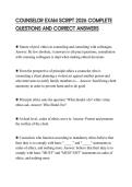 COUNSELOR EXAM SCRIPT 2026 COMPLETE QUESTIONS AND CORRECT ANSWERS