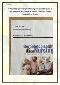 Test Bank for Gerontological Nursing&colon; The Essential Guide to Clinical Practice&comma; 4th Edition by Patricia Tabloski &ndash; Verified Complete &vert; A&plus; Graded