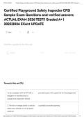 Certified Playground Safety Inspector CPSI Sample Exam Questions and verified answers ACTUAL EXAM 2026 TEST&excl;&excl; Graded A&plus; &vert; 2025&vert;2026 EXAM UPDATE