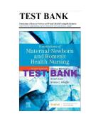 Test Bank for Foundations of Maternal-Newborn and Women&rsquo;s Health Nursing&comma; 8th Edition &lpar;Murray&comma; 2024&rpar;&comma; Chapter 1-28 &vert; All Chapters