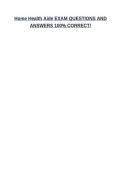 Home Health Aide EXAM QUESTIONS AND ANSWERS 100&percnt; CORRECT&excl;