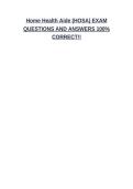 Home Health Aide &lpar;HOSA&rpar; EXAM QUESTIONS AND ANSWERS 100&percnt; CORRECT&excl;&excl;
