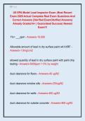 US EPA Model Lead Inspector Exam &comma;Most Recent  Exam 2026 Actual Complete Real Exam Questions And  Correct Answers &vert;&vert;Verified Exam&lpar;Verified Answers&rpar;  Already Graded A&plus; &vert; Guaranteed Success&vert; Newest  Exam&excl;&excl;&excl;