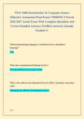 WGU D684 Introduction To Computer Science  Objective Assessment Final Exam VERSION 2 Newest  2026-2027 Actual Exam With Complete Questions And  Correct Detailed Answers &lpar;Verified Answers&rpar; &vert;Already  Graded A&plus;