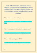 WGU D684 Introduction To Computer Science  Objective Assessment Final Exam VERSION 1 Newest  2026-2027 Actual Exam With Complete Questions And  Correct Detailed Answers &lpar;Verified Answers&rpar; &vert;Already  Graded A&plus;