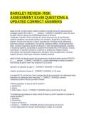 BARKLEY REVIEW- RISK ASSESSMENT EXAM QUESTIONS & UPDATED CORRECT ANSWERS