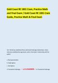 Gold Coast RE 1001 Cram&comma; Practice Math  and Final Exam &sol; Gold Coast RE 1001 Cram  Guide&comma; Practice Math & Final Exam