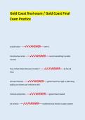 Gold Coast final exam &sol; Gold Coast Final  Exam Practice