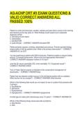 AG-ACNP DRT &num;3 EXAM QUESTIONS & VALID CORRECT ANSWERS ALL PASSED 100&percnt;