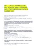 DRT 1 LATEST REVIEW &lbrack;STUDY GUIDE &rsqb; EXAM &lbrack;QUESTIONS AND WELL PREPARED ANSWERS&rsqb; ALL PASSED 100&percnt;