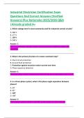 Industrial Electrician Certification Exam  Questions And Correct Answers &lpar;Verified  Answers&rpar; Plus Rationales 2025&sol;2026 Q&A  &vert;Already graded A&plus; 