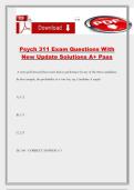 Psych 311 Exam Questions With New Update Solutions A&plus; Pass