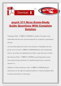 psych 311 Ncsu Exam-Study Guide Questions With Complete Solution