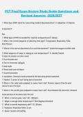 Patient Care Technician &lpar;PCT&rpar; Final Exam Review&comma; 2026&sol;2027 &ndash; Study Guide Questions with Revised Answers