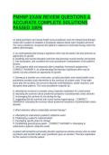 PMHNP EXAM REVIEW QUESTIONS & ACCURATE COMPLETE SOLUTIONS PASSED 100&percnt;