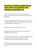 RELATIVITY CERTIFIED ADMINISTRATOR EXAM SCRIPT 2026 QUESTIONS WITH ANSWERS GUARANTEED PASS