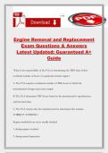 Engine Removal and Replacement Exam Questions & Answers Latest Updated&colon; Guaranteed A&plus; Guide