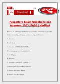 Propellers Exam Questions and Answers 100&percnt; PASS &vert; Verified