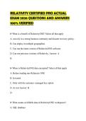 RELATIVITY CERTIFIED PRO ACTUAL EXAM 2026 QUESTIONS AND ANSWERS 100&percnt; VERIFIED