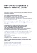 BSNC 1000 Mid Term &lpar;Module 1- 3&rpar; Questions with Correct Answers