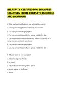 RELATIVITY CERTIFIED PRO EXAMPREP 2026 STUDY GUIDE COMPLETE QUESTIONS AND SOLUTIONS