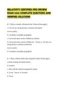 RELATIVITY CERTIFIED PRO REVIEW EXAM 2026 COMPLETE QUESTIONS AND VERIFIED SOLUTIONS