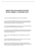 SERVSAFE MANAGER EXAM 2023 WITH CORRECT ANSWERS ONLY&period;