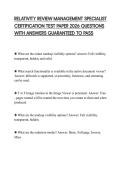 RELATIVITY REVIEW MANAGEMENT SPECIALIST CERTIFICATION TEST PAPER 2026 QUESTIONS WITH ANSWERS GUARANTEED TO PASS