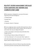 RELATIVITY REVIEW MANAGEMENT SPECIALIST EXAM QUESTIONS AND ANSWERS 2026 COMPLETE STUDY GUIDE