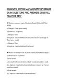RELATIVITY REVIEW MANAGEMENT SPECIALIST EXAM QUESTIONS AND ANSWERS 2026 FULL PRACTICE TEST