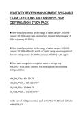 RELATIVITY REVIEW MANAGEMENT SPECIALIST EXAM QUESTIONS AND ANSWERS 2026 CERTIFICATION STUDY PACK