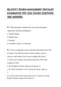 RELATIVITY REVIEW MANAGEMENT SPECIALIST EXAMINATION TEST 2026 SOLVED QUESTIONS AND ANSWERS