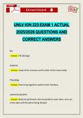 UNLV KIN 223 EXAM 1 ACTUAL 2026 QUESTIONS AND CORRECT ANSWERS