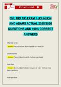 BYU BIO 130 EXAM 1 JOHNSON AND ADAMS ACTUAL 2026 QUESTIONS AND 100&percnt; CORRECT ANSWERS