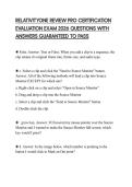 RELATIVITYONE REVIEW PRO CERTIFICATION EVALUATION EXAM 2026 QUESTIONS WITH ANSWERS GUARANTEED TO PASS