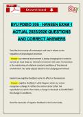 BYU PDBIO 305 - HANSEN EXAM 1 ACTUAL 2026 QUESTIONS AND CORRECT ANSWERS