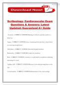 Scribeology- Cardiovascular Exam Questions & Answers&colon; Latest Updated&colon; Guaranteed A&plus; Guide