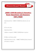 ANSC 4395-Breeding & Genetics Exam Questions and Answers 100&percnt; PASS
