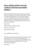 RELIAS LEARNING NURSING EXAM 2026 COMPLETE QUESTIONS AND ANSWERS GRADED A&plus;