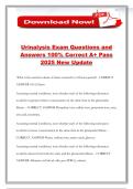 Urinalysis Exam Questions and Answers 100&percnt; Correct A&plus; Pass 2025 New Update