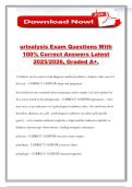 urinalysis Exam Questions With 100&percnt; Correct Answers Latest 2025&sol;2026&comma; Graded A&plus;&period;