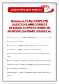 Urinalysis EXAM COMPLETE QUESTIONS AND CORRECT DETAILED ANSWERS &lpar;VERIFIED ANSWERS&rpar; &vert;ALREADY GRADED A&plus;