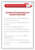 urinalysis Exam Questions and Answers 100&percnt; PASS