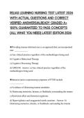RELIAS LEARNING NURSING TEST LATEST 2026 WITH ACTUAL QUESTIONS AND CORRECT VERIFIED ANSWERS&sol;ALREADY GRADED A&plus; 100&percnt; GUARANTEED TO PASS CONCEPTS &lpar;ALL WHAT YOU NEED&rpar; LATEST EDITION 2026
