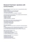 Research Final Exam  Questions with Correct Answers